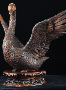 紫铜天鹅鸿鹄摆件家居客厅