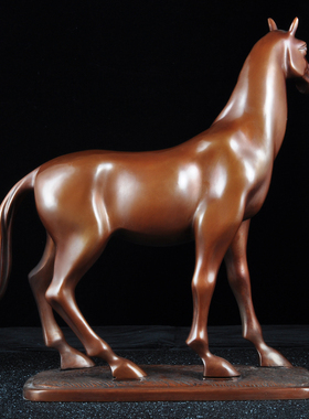 紫铜马摆件生肖招财汗血客厅