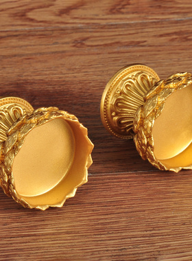 莲花铜烛台蜡烛台摆件祠堂佛堂寺庙摆放佛前供奉工艺品佛具用品