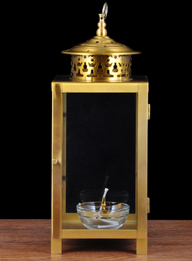 黄铜四面酥油灯防风室内户外