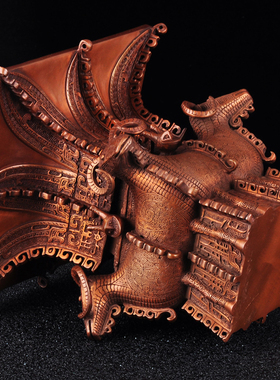 四羊方摆件中式铜鼎家居客厅