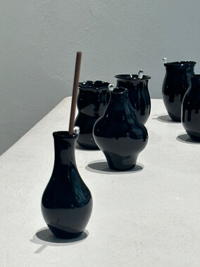 几多黑色系列｜水滴玻璃摆件花器香薰罐子（中号）