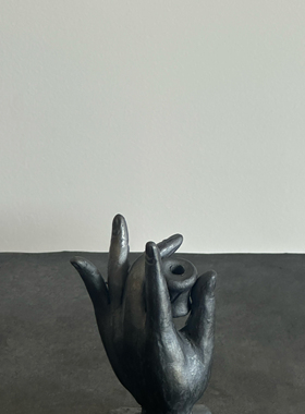 几多黑陶佛手线香香插摆件