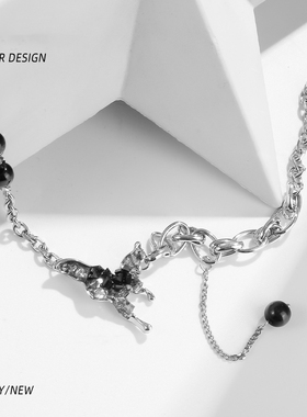 AGBAJI 原创小众肌理蝴蝶项链女百搭高级感轻奢冷淡风个性锁骨链