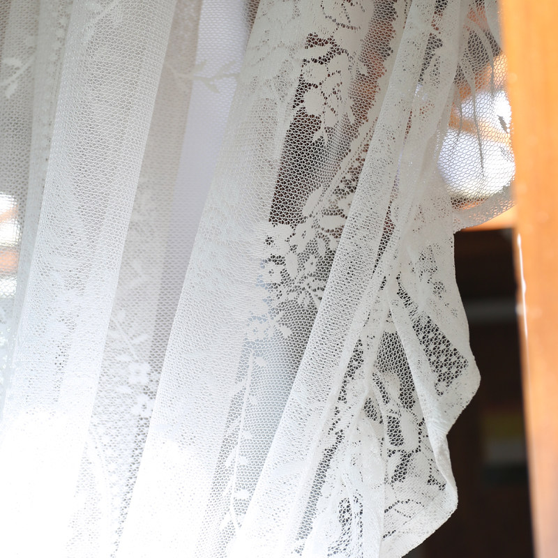 鸢尾洛丽塔白蕾丝木耳边纱帘田园定制半帘门帘穿杆帘窗帘美式文艺,淘宝优惠券,粉丝福利购,淘宝优惠卷