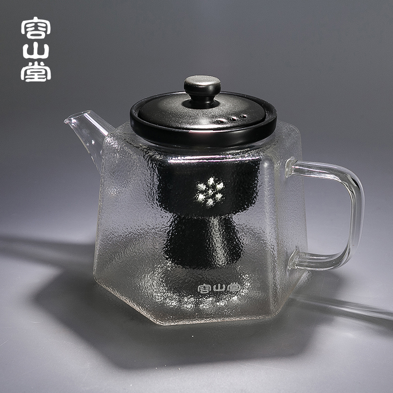 容山堂陶瓷玻璃蒸茶器全自动蒸汽煮茶器电陶炉茶炉大号烧水壶茶具