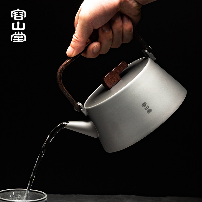 容山堂纯钛烧水壶煮茶器提梁壶泡茶壶户外便携旅行茶具电陶炉套装 - 图1