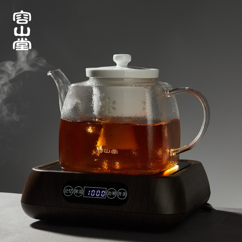 容山堂玻璃茶壶煮茶器煮茶壶家用电陶炉套装陶瓷蒸汽烧水壶茶具品