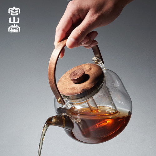 容山堂双内胆玻璃烧水壶蒸汽煮茶壶蒸茶器泡茶电陶炉新型煮茶炉 - 图3