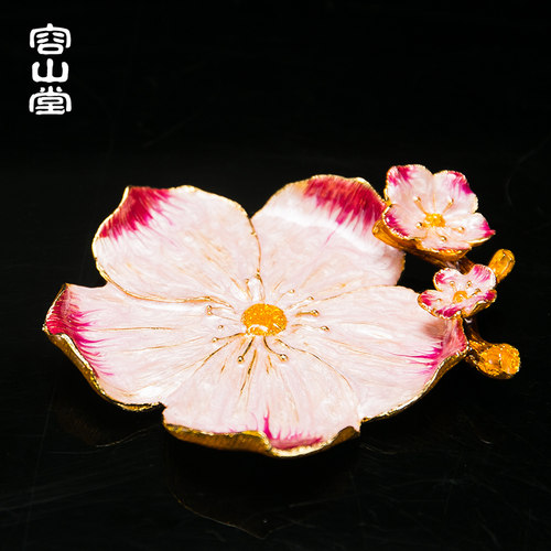 容山堂曼久 珐琅彩合金茶杯垫 圆形隔热垫餐垫功夫茶具茶道零配件 - 图3