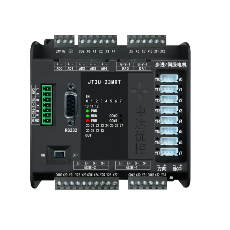 工控板PLC国产FX3U中达优控可编程控制器8轴2路称重485JT48MR64MR-图3