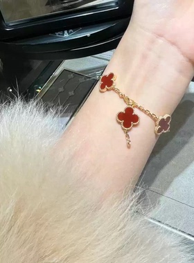 四叶草五花手链女轻奢小众礼物
