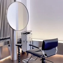 High-end Mesh Red Beauty Hair Shop Mirror Desk Hair Salon Special Brief Hairdresse Shop Mirror With Light Floor Mirror Bifacial Hair Cut Mirror