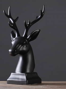 家居装饰品店铺橱窗小摆设ins北欧创意桌面陶瓷动物摆件客厅室内