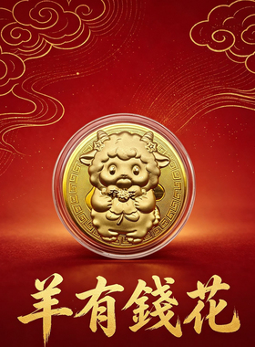 2027羊年五福临门金箔摆件套装
