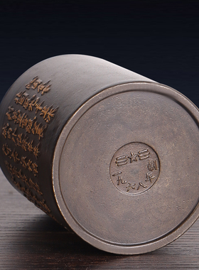 铜笔筒摆件书房办公室桌面装饰品