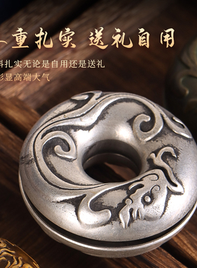 纯铜虎撑摆件虎衔挂件药铃串铃