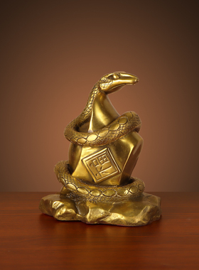 纯铜蛇摆件全铜十二生肖蛇招财