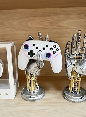 朋克风室内外装饰机器人手模型游戏手柄支架戒指手串桌面支架拍照