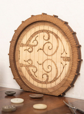 创意木质精灵门复古质朴小门 庭院花园装饰 微景观童话门