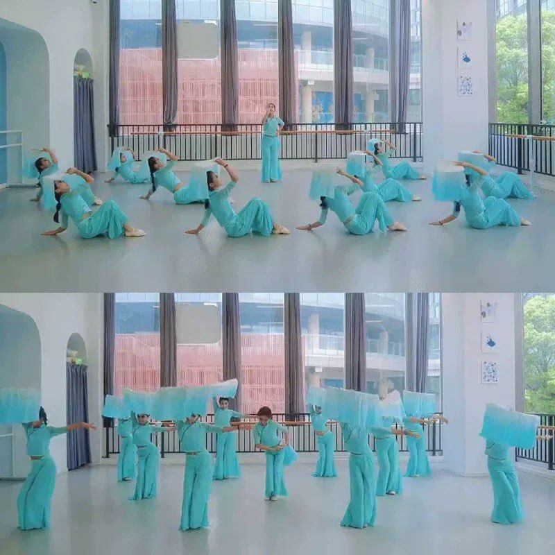 云水谣舞蹈服少儿民族舞演出服表演扇子山水画小兰花奖云水谣服装 - 图1