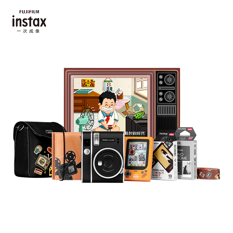 富士instax mini40拍立得相机含相纸一次成像迷你40傻瓜复古相机