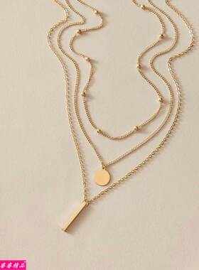 Women simple choker multi-layer necklace clavicle chain 项链