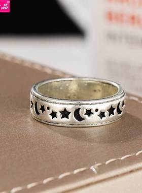 male Hot selling alloy men ring Retro Double Rotating Rings