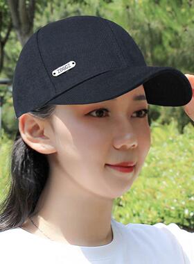 帽子女纯色百搭鸭舌帽春秋户外防晒棒球帽男可调节夏季遮阳帽新款