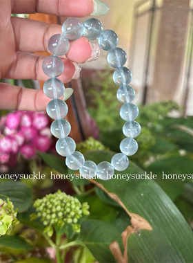 忍冬HONEYSUCKLE 夏日薄荷 天然绿萤石串珠手链清冷感叠戴手串女