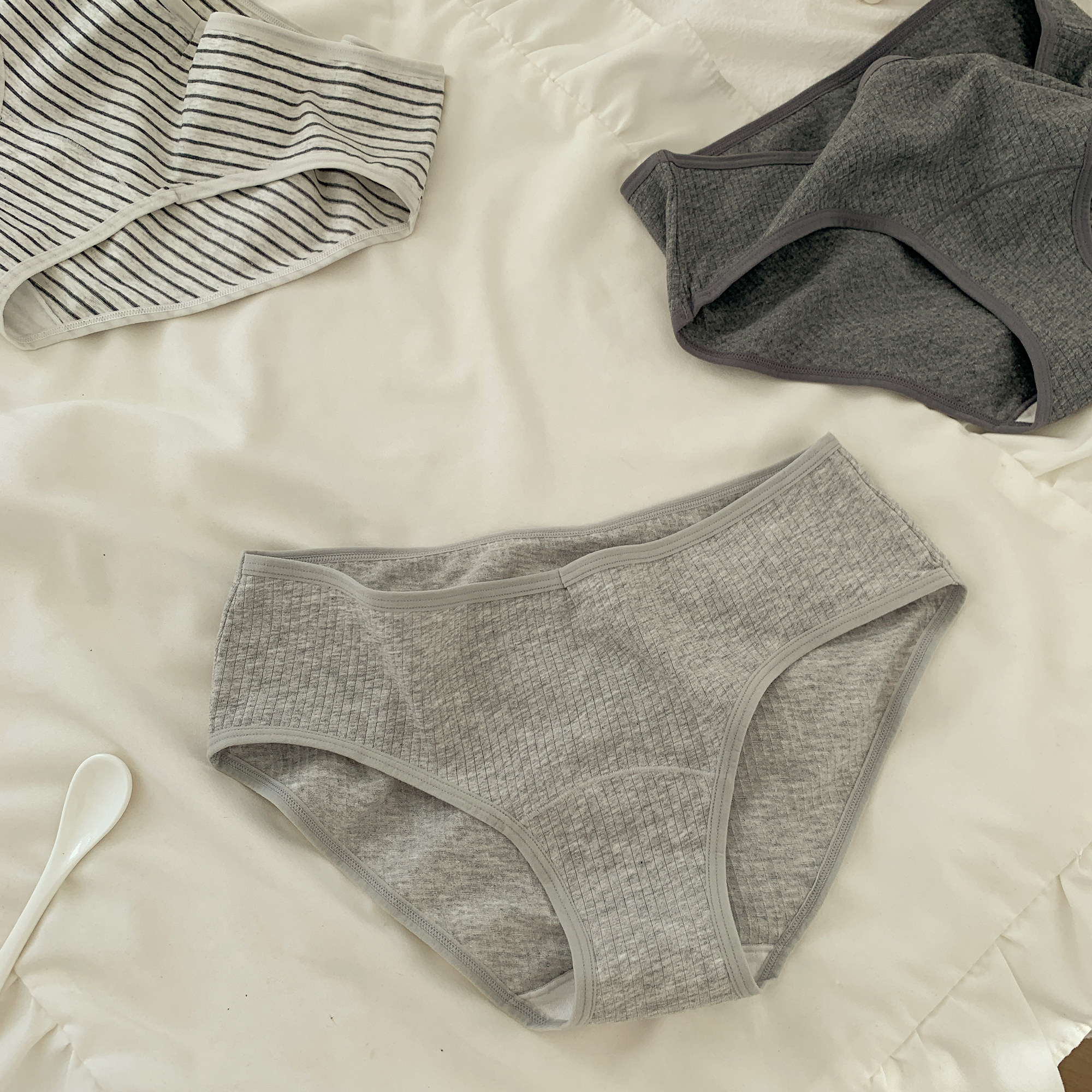 森日和叶 条纹女士低腰纯棉三角裤新款10A抗菌加长裆简约内裤女生,淘宝优惠券,粉丝福利购,淘宝优惠卷
