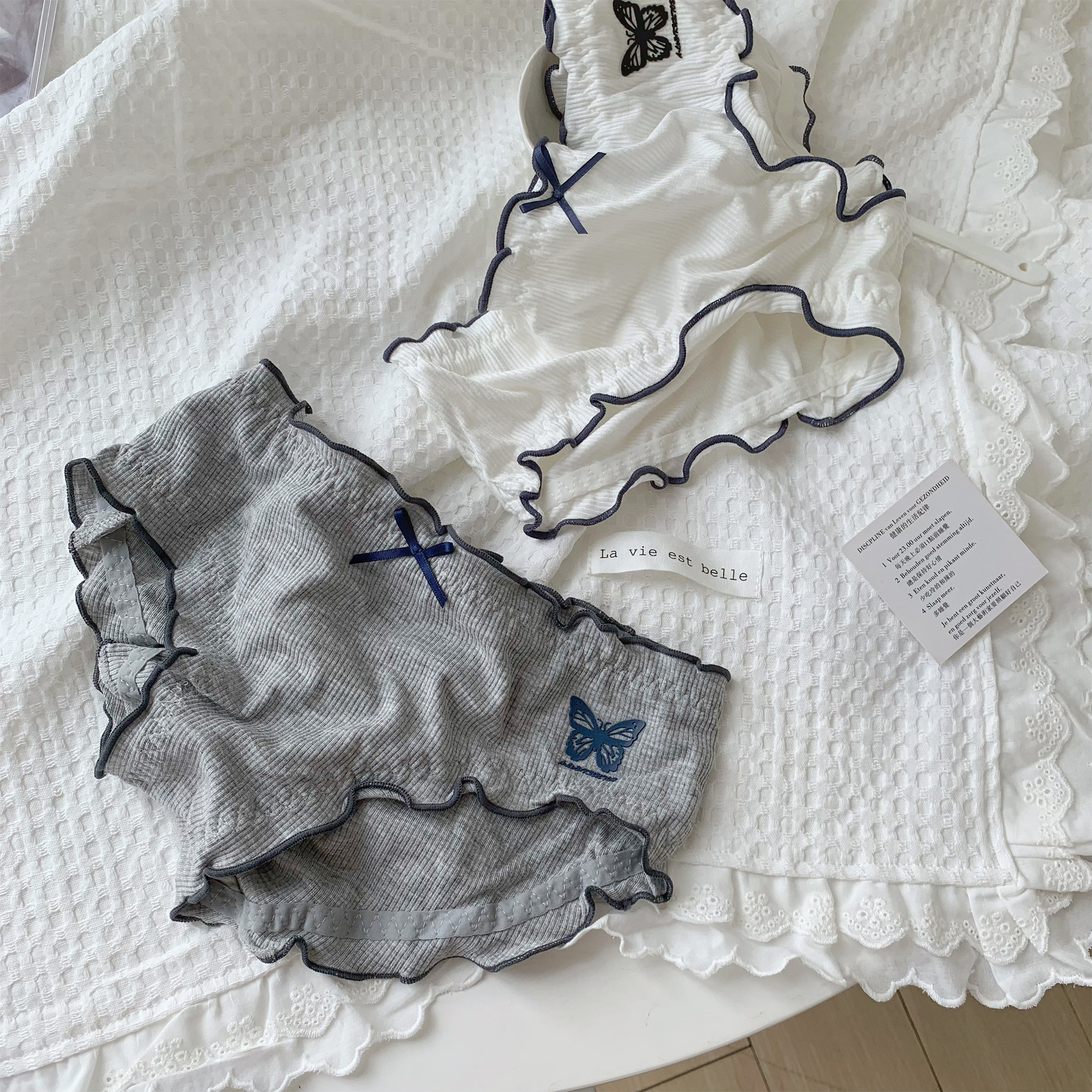 森日和叶立体蝴蝶纯欲日系甜美可爱2025新款内裤女中腰少女三角裤,淘宝优惠券,粉丝福利购,淘宝优惠卷