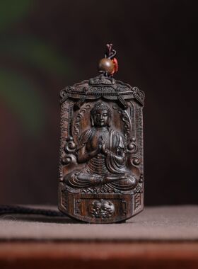 沉香木雕刻八大十二生肖守护木质工艺品男女随身平安吊坠车载挂件