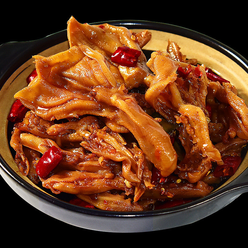 肖三婆麻辣无骨鸭掌去骨鸭脚四川特产小吃鸭脖小零食卤味美食