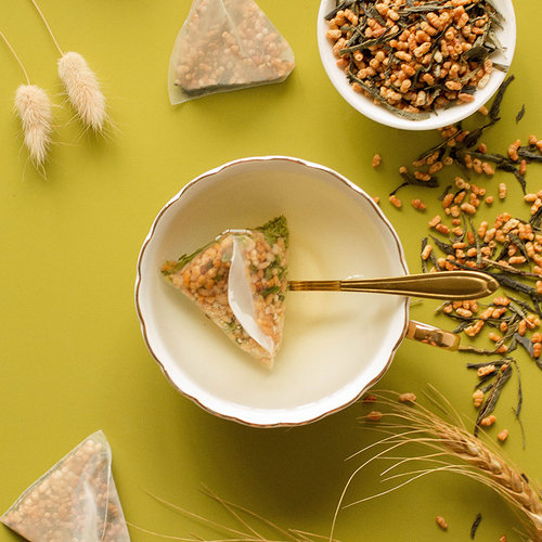 玄米茶日本风味茶包绿茶煎茶糙米茶炒米茶寿司店专用大排档大麦茶 - 图2