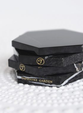 高端大理石纹六边形北欧风托盘