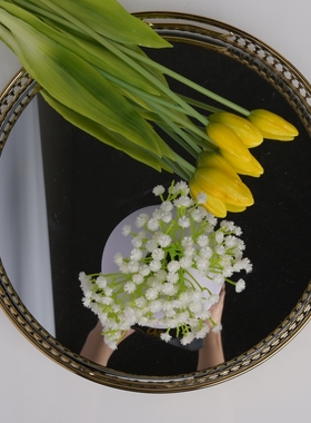 金色镂空铁艺杯子水壶简约风托盘