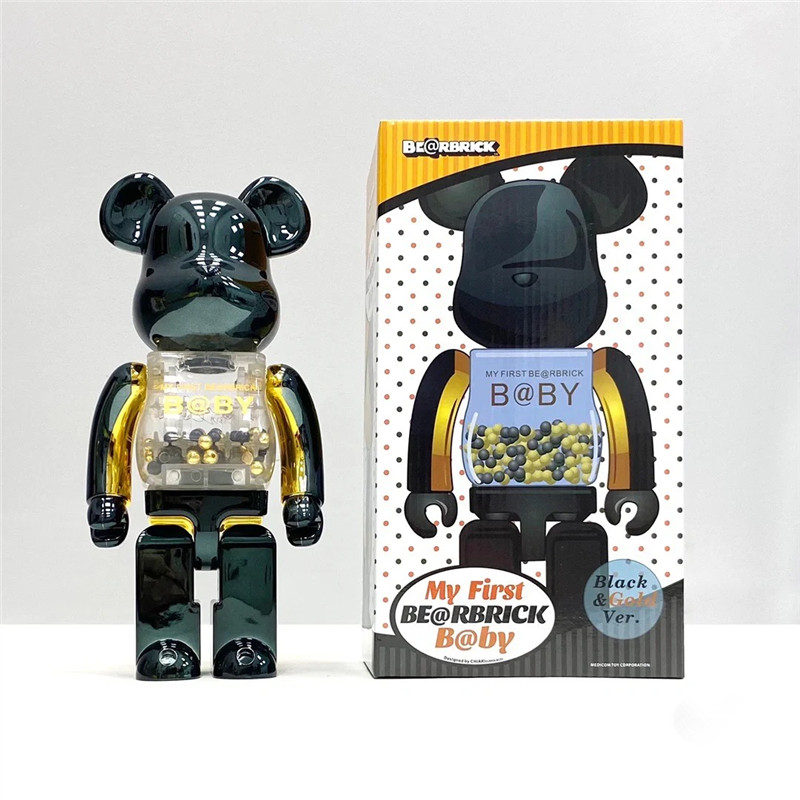 bearbrick400%星夜梵高暴力熊摆件 积木熊神奈川冲浪玩偶手办公仔 - 图1