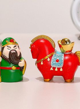 职场办公室工位玄学摆件钟馗防人可爱财神国潮马礼品礼物马年送礼