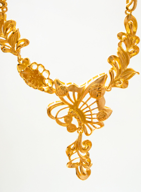 新款婚嫁铜镀金色项链