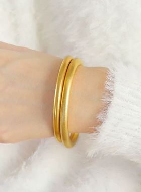 福中禧简美镀金素圈手环女