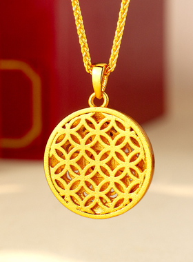 仿金色爆闪镂空碎碎冰金花盘吊坠