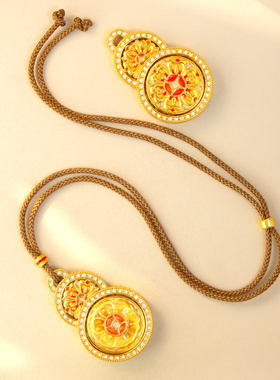 珐琅彩镶钻葫芦吊坠可旋转时尚