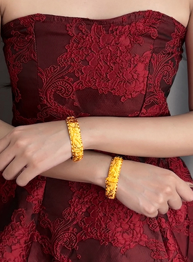 仿真龙凤手镯新娘结婚仿三金饰品