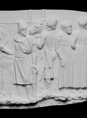 《图拉真纵队》石膏浮雕水泥建筑原创北欧风艺术橱窗陈列拍照道