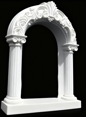 麦田里原创欧式时光拱门浅浮雕石膏立体艺术品摆件饰品拍照道具