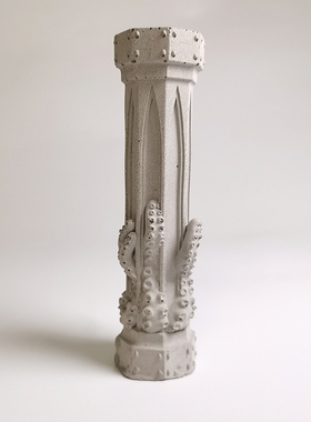 欧式混沌柱水泥混凝土鱼缸造景创意装饰水泥布景桌面摆件拍照道具