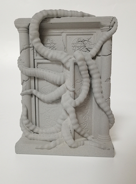 水泥鱼缸造景建筑石膏抽象艺术克图鲁门桌面装饰摆件北欧拍照道具