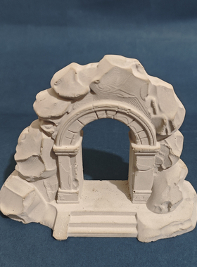 水泥艺术石头洞天拱门桌面装饰摆件北欧风格鱼缸造景小众家居饰品