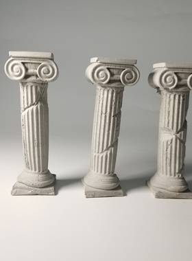爱奥尼克罗马柱水泥混凝土鱼缸造景创意装饰水泥布景桌面摆件